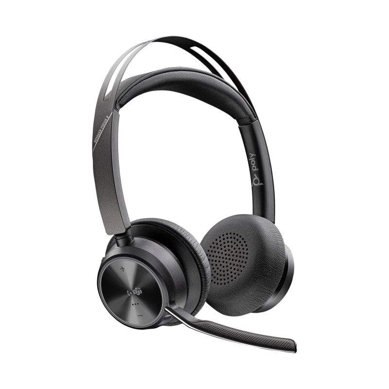 AURICULARES VOYAGER FOCUS 2 USB-C-C CON CERTIFICACIÓN MICROSOFT TEAMS + ADAPTADOR USB-C/A + BASE DE 
