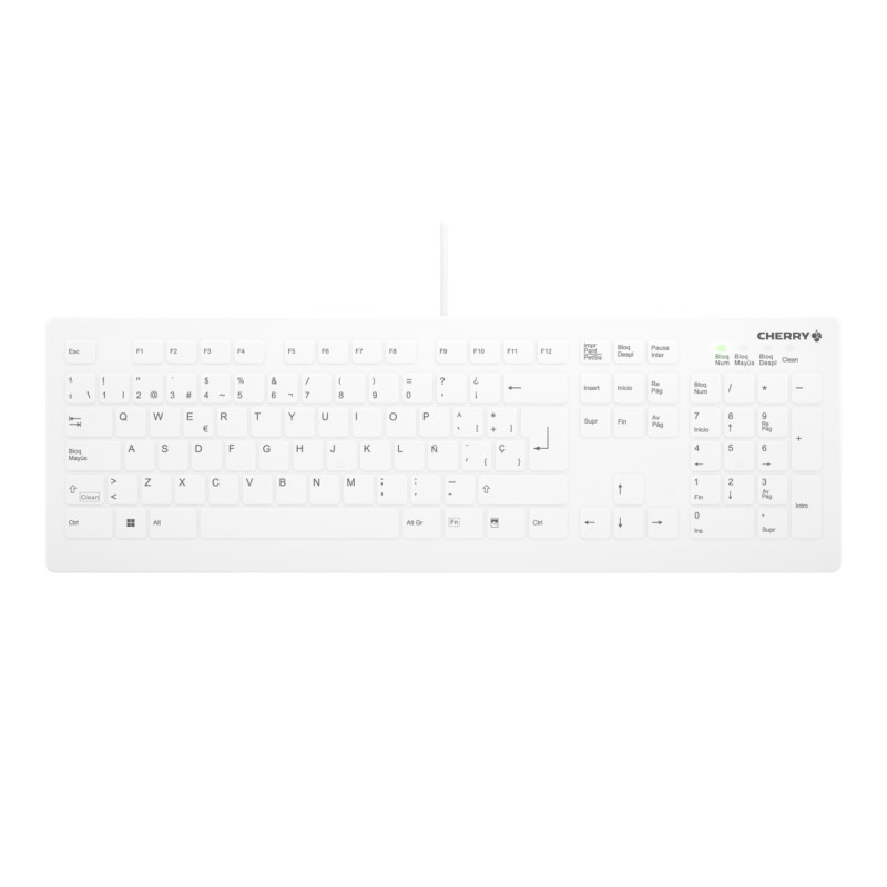 AK-C8112 TECLADO MÉDICO USB QWERTY ESPAÑOL BLANCO