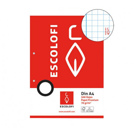 RESMILLERÍA 500h ESCOLOFI A4 5x5 CON MARGEN 2 TALADROS