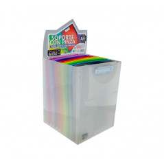 EXPOSITOR 36 SOPORTES CON PINZA OFFICE BOX COLORLINE MULTITALADRO A4