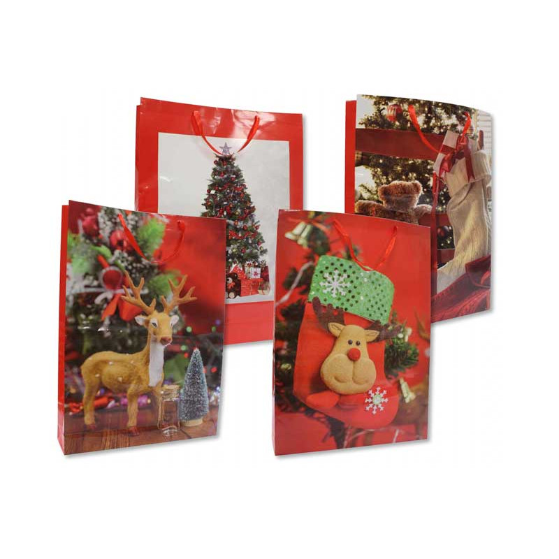 CAJA 12 BOLSAS DE NAVIDAD PAPEL JUMBO