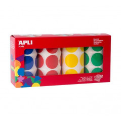 PACK 4 ROLLOS GOMETS APLI KIDS CIRCULARES Ø33mm