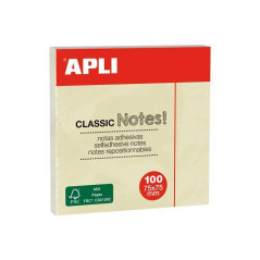 BLOC 100h NOTAS ADHESIVAS APLI "CLASSIC" 75x57mm