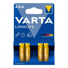 BLÍSTER 4 PILAS VARTA AAA LONGLIFE LR03 1,5V