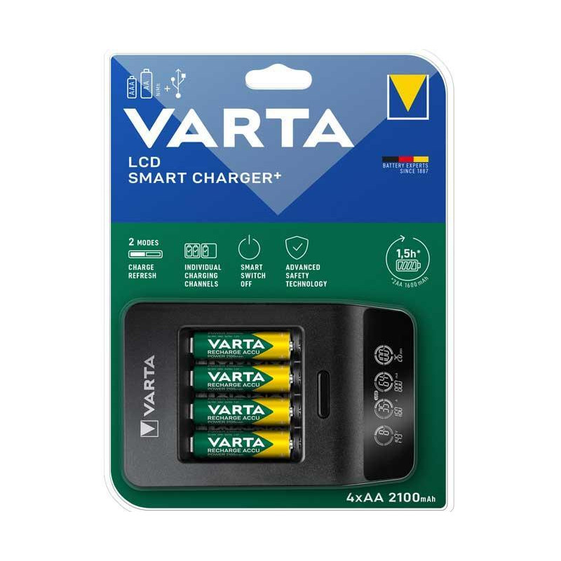 CARGADOR 4 PILAS VARTA SMART CHARGER+