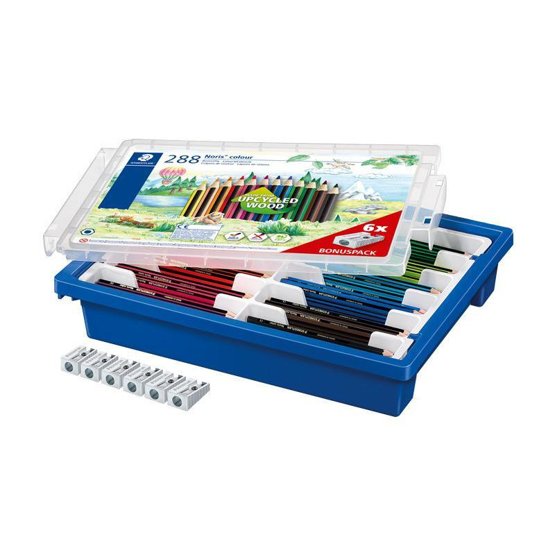 CAJA 288 LÁPICES STAEDTLER NORIS COLOUR 185 + 6 SACAPUNTAS