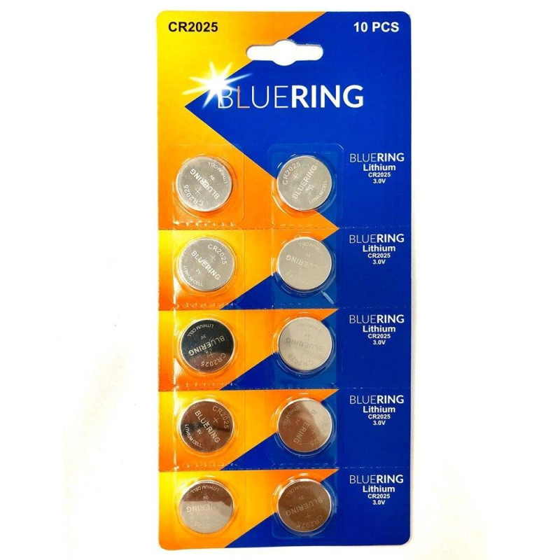 BLÍSTER 10 PILAS BLUERING DE BOTÓN CR2025 BLÍSTER 10 PILAS BLUERING DE BOTÓN CR2025