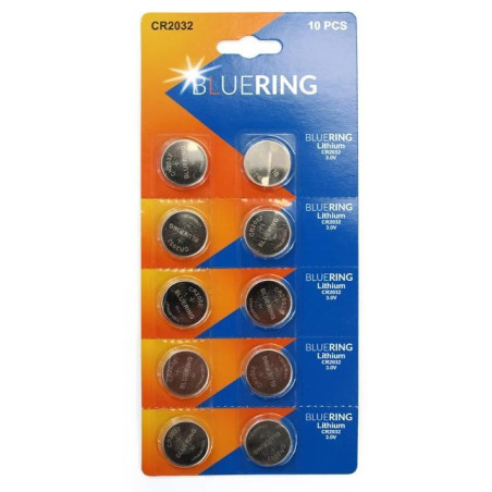 BLÍSTER 10 PILAS BLUERING DE BOTÓN CR2032