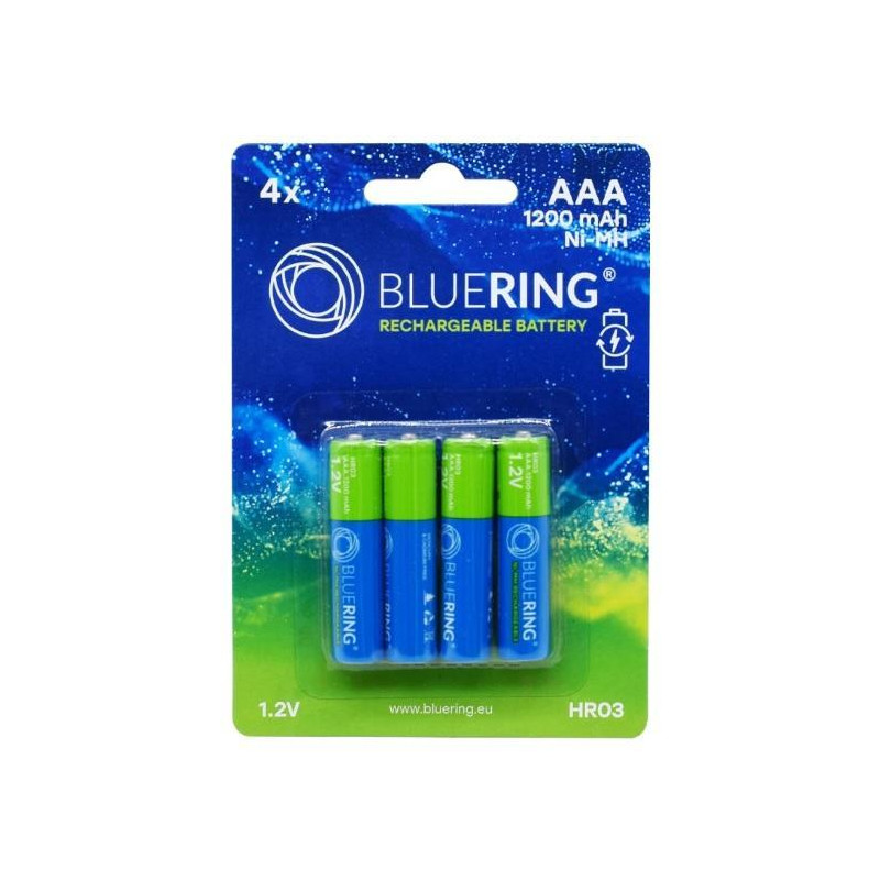 BLÍSTER 4 PILAS BLUERING RECARGABLES HR03 BLÍSTER 4 PILAS BLUERING RECARGABLES HR03