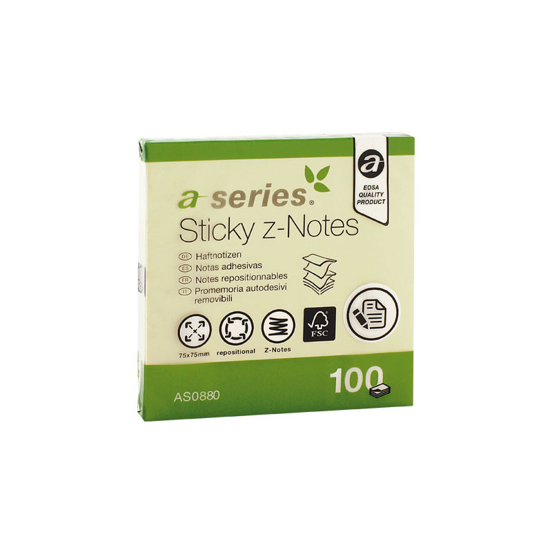BLOC DE NOTAS A-SERIES Z-NOTES 75x75mm BLOC DE NOTAS A-SERIES Z-NOTES 75x75mm