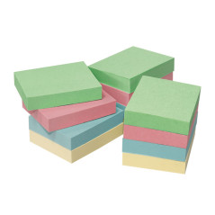 CAJA 12 BLOCS NOTAS ADHESIVAS RECICLADAS A-SERIES COLORES 50x40mm