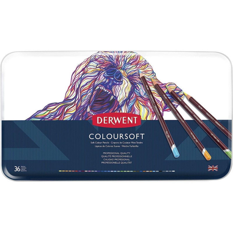 CAJA DE METAL 36 LÁPICES DERWENT "COLOURSOFT" CAJA DE METAL 36 LÁPICES DERWENT "COLOURSOFT"