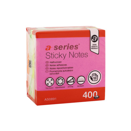 CUBO 400h NOTAS A-SERIES REPOSICIONABLES 75x75 NEÓN