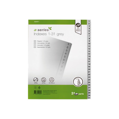 ÍNDICE A-SERIES DE POLIPROPILENO 1-31 POSICIONES