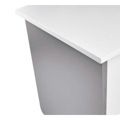 MESA ROCADA SERIE WORK 200x80cm ALUMINIO-BLANCO