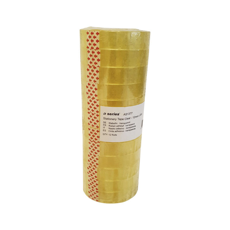 PACK 12 ROLLOS CINTA ADHESIVA A-SERIES 12mm x 33m PACK 12 ROLLOS CINTA ADHESIVA A-SERIES 12mm x 33m
