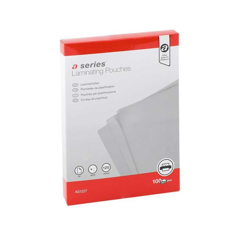 PACK 100 FUNDAS DE PLASTIFICAR A-SERIES BRILLO A5 125 MICRAS PACK 100 FUNDAS DE PLASTIFICAR A-SERIES BRILLO A5 125 MICRAS