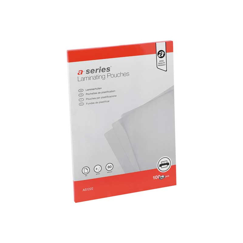 PACK 100 FUNDAS DE PLASTIFICAR A-SERIES BRILLO A3 80 MICRAS