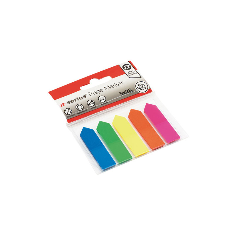PACK 5 ÍNDICES ADHESIVOS A-SERIES FLECHAS NEÓN