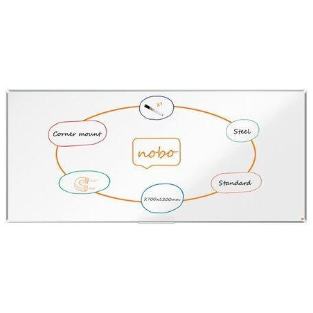 PIZARRA BLANCA NOBO PREMIUM PLUS 240x120cm ACERO LACADO
