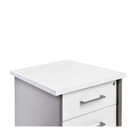 BUCK MÓVIL ROCADA SERIE STORE 2 CAJONES ALUMINIO-BLANCO 60x50x72cm