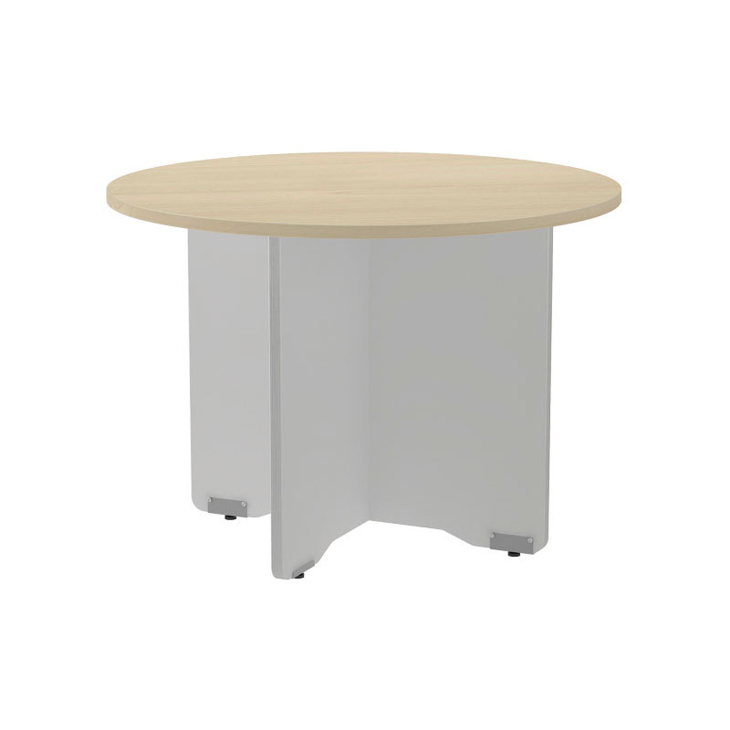 MESA ROCADA CIRCULAR Y PIE PANEL SERIE MEETING COL. ALUMINIO - HAYA 100 CM MESA ROCADA CIRCULAR Y PIE PANEL SERIE MEETING COL. ALUMINIO - HAYA 100 CM