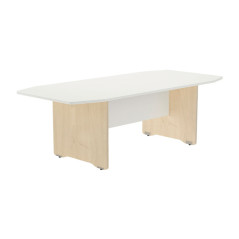 MESA ROCADA RECTANGULAR PIE PANEL SERIE MEETING COL. HAYA - BLANCO 220 x 100 x 72 CM