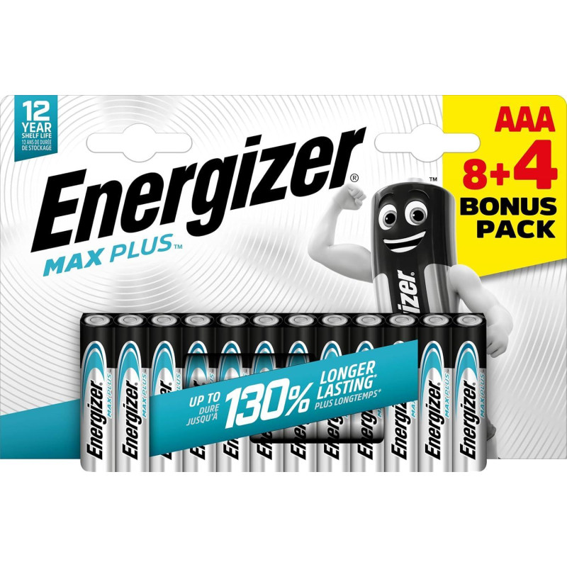 BLÍSTER 8+4 PILAS ENERGIZER MAX PLUS AAA