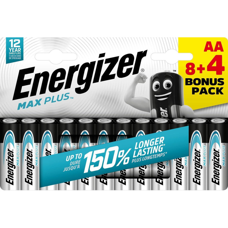 BLÍSTER 8+4 PILAS ENERGIZER MAX PLUS AA