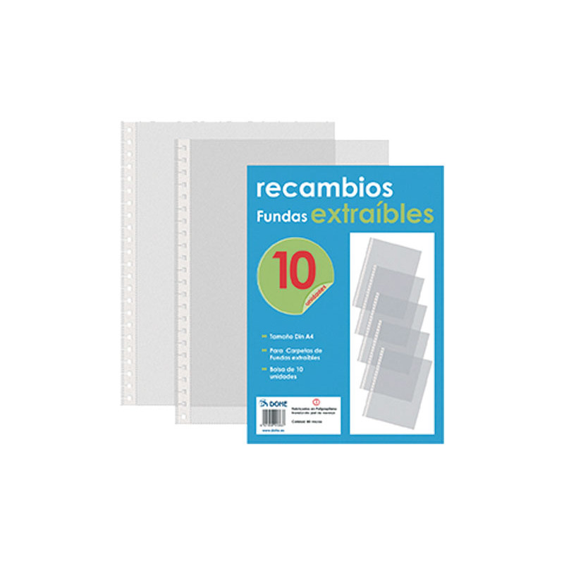 BOLSA 10 FUNDAS RECAMBIO DOHE CARPETA BOLSA 10 FUNDAS RECAMBIO DOHE CARPETA