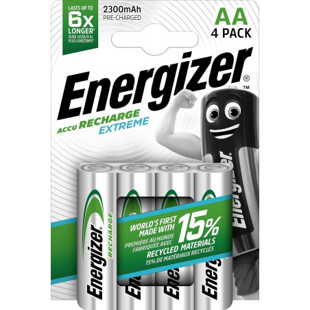 BLÍSTER 4 PILAS RECARGABLES ENERGIZER EXTREME AA