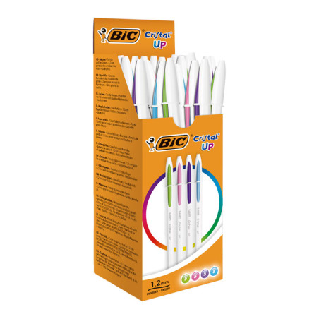 CAJA 20 BOLÍGRAFOS BIC CRISTAL UP COLORES FUN
