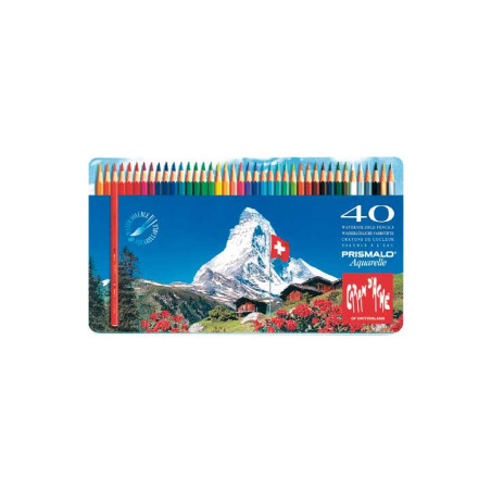 CAJA METÁLICA 40 LÁPICES DE COLORES PRISMALO CARAND`ACHE ACUAREABLES