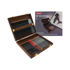 CAJA DE MADERA 48 LÁPICES DERWENT "SKETCHING"