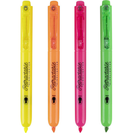 CAJA 4 MARCADORES APLI FLUORESCENTES RETRACTABLES