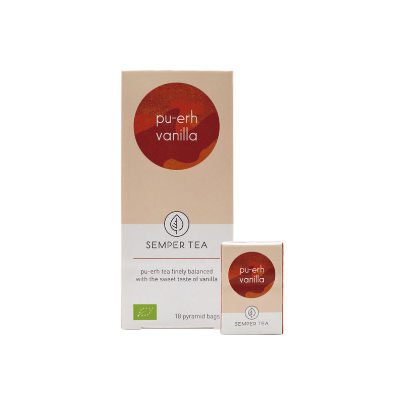 CAJA 18 BOLSITA PIRAMIDAL TÉ SEMPER TEA "PU-ERH VAINILLA" CAJA 18 BOLSITA PIRAMIDAL TÉ SEMPER TEA "PU-ERH VAINILLA"