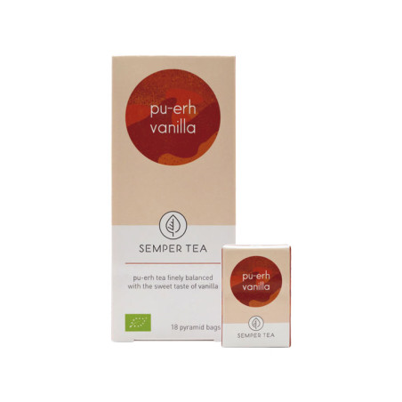 CAJA 18 BOLSITA PIRAMIDAL TÉ SEMPER TEA "PU-ERH VAINILLA"