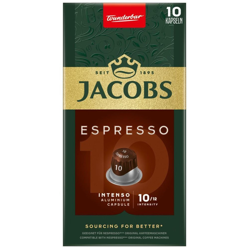 CAJA 10 CÁPSULAS CAFÉ JACOBS "ESPRESSO 10 INTENSO" CAJA 10 CÁPSULAS CAFÉ JACOBS "ESPRESSO 10 INTENSO"