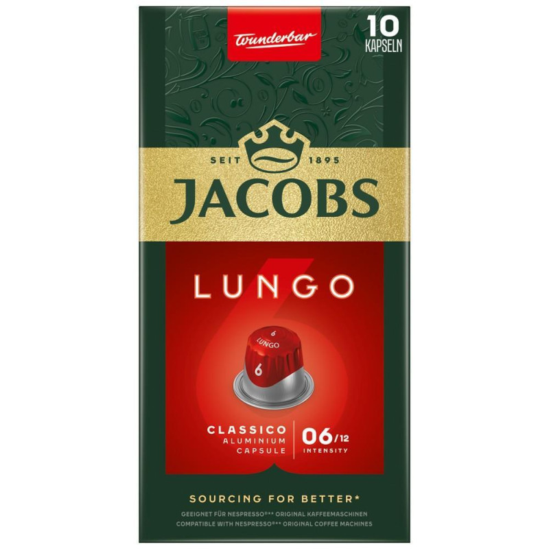 CAJA 10 CÁPSULAS CAFÉ JACOBS "LUNGO 6 CLASSICO" CAJA 10 CÁPSULAS CAFÉ JACOBS "LUNGO 6 CLASSICO"
