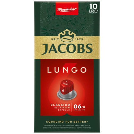 CAJA 10 CÁPSULAS CAFÉ JACOBS "LUNGO 6 CLASSICO"