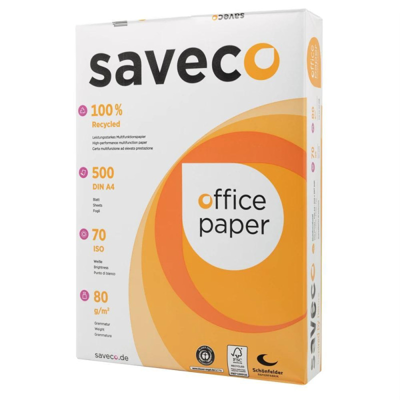 CAJA 5 PAQUETES 500h PAPEL RECICLADO SAVECO A4 CAJA 5 PAQUETES 500h PAPEL RECICLADO SAVECO A4