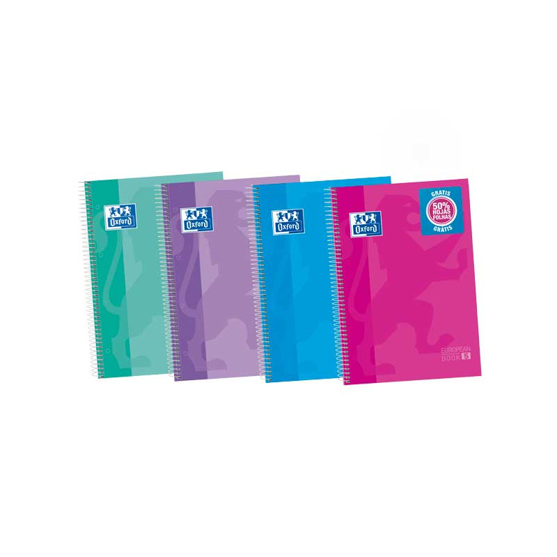 CUADERNO OXFORD "CLASSIC: EUROPEANBOOK 5" A4+ 120h TAPA EXTRADURA COLORES PASTEL CUADERNO OXFORD "CLASSIC: EUROPEANBOOK 5" A4+ 120h TAPA EXTRADURA COLORES PASTEL
