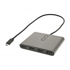ADAPTADOR USB-C A 4 PUERTOS HDMI - TARJETA GRÁFICA Y DE VÍDEO EXTERNA - DONGLE LLAVE USB TIPO C A 4X HDMI - 1080P A 60HZ