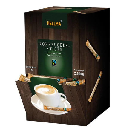 CAJA 500 SOBRES DE AZÚCAR DE CAÑA HELLMA