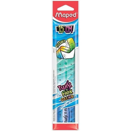 REGLA FLEXIBLE MAPED TWIST 15cm DECOR