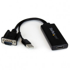 ADAPTADOR VGA A HDMI CON AUDIO Y ALIMENTACIÓN USB  CONVERSOR VGA A HDMI PORTÁTIL  1080 P