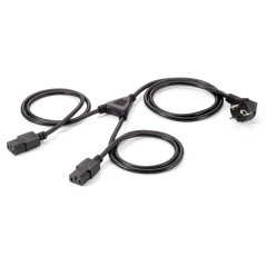 112220 CABLE DE TRANSMISIÓN NEGRO 1,8 M ENCHUFE TIPO F ACOPLADOR C13 2 X