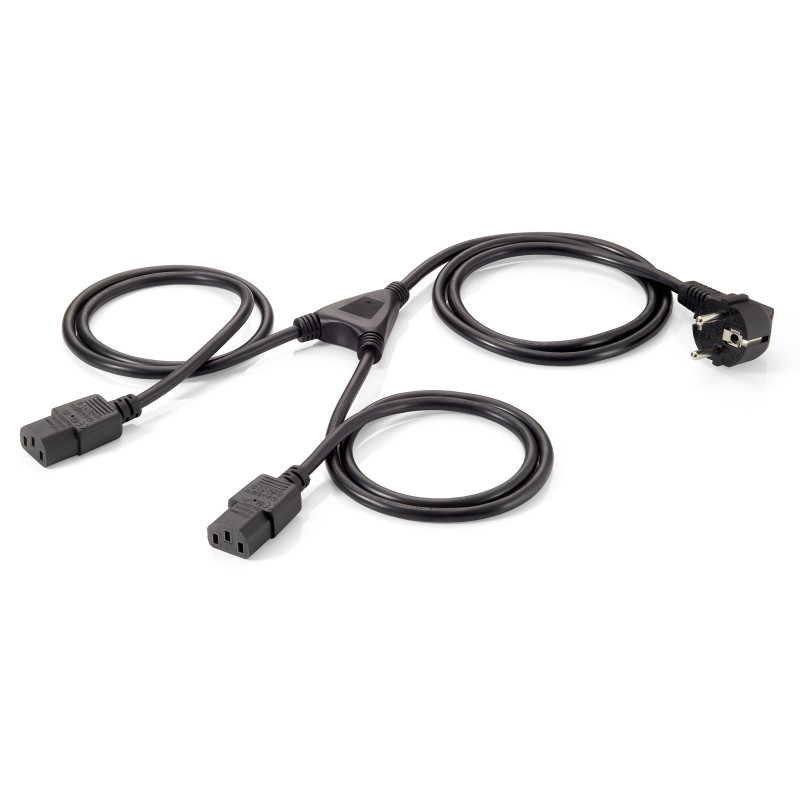 112220 CABLE DE TRANSMISIÓN NEGRO 1,8 M ENCHUFE TIPO F ACOPLADOR C13 2 X