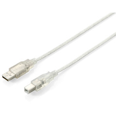 128650 CABLE USB 1,8 M USB 2.0 USB A USB B PLATA, TRANSPARENTE