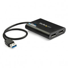 ADAPTADOR GRÁFICO EXTERNO USB 3.0 A DISPLAYPORT DOBLE - CABLE CONVERSOR USB 3.0 A DP CON VÍDEO DOBLE - 4K 60 HZ